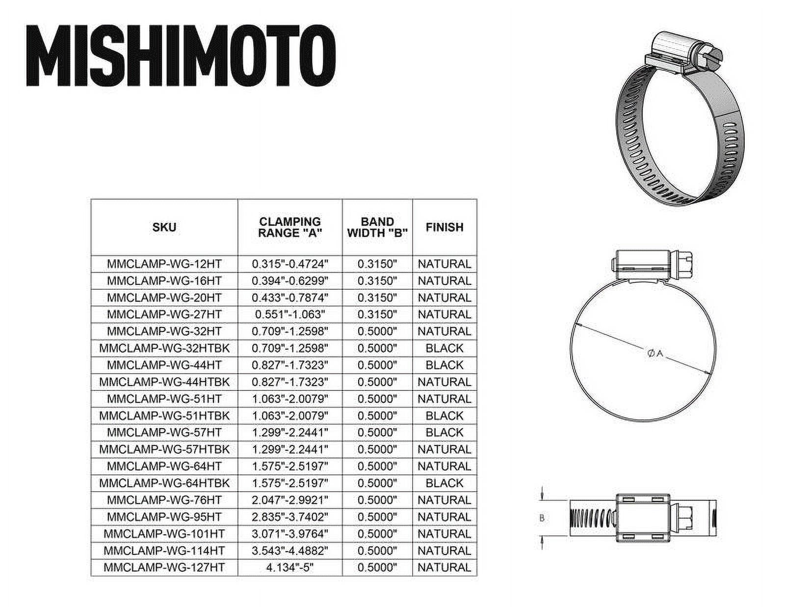 Mishimoto Constant Tension Worm Gear Clamp, 1.77"-2.60" (45mm-66mm)