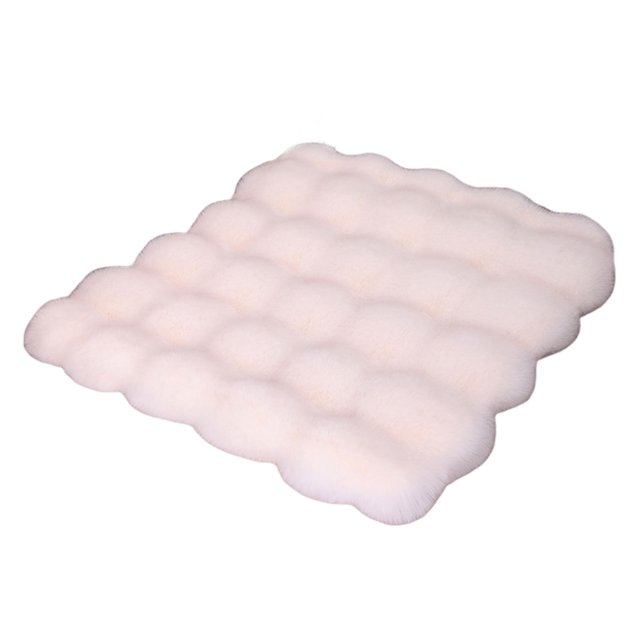 fastboy Plush Car Seat Cushion For Luxurious Driving Experience With Good Anti Slip Effect At Bottom milky white