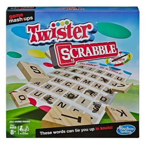 Hasbro Mashups Twister Scrabble Board Game for Ages 8 and Above