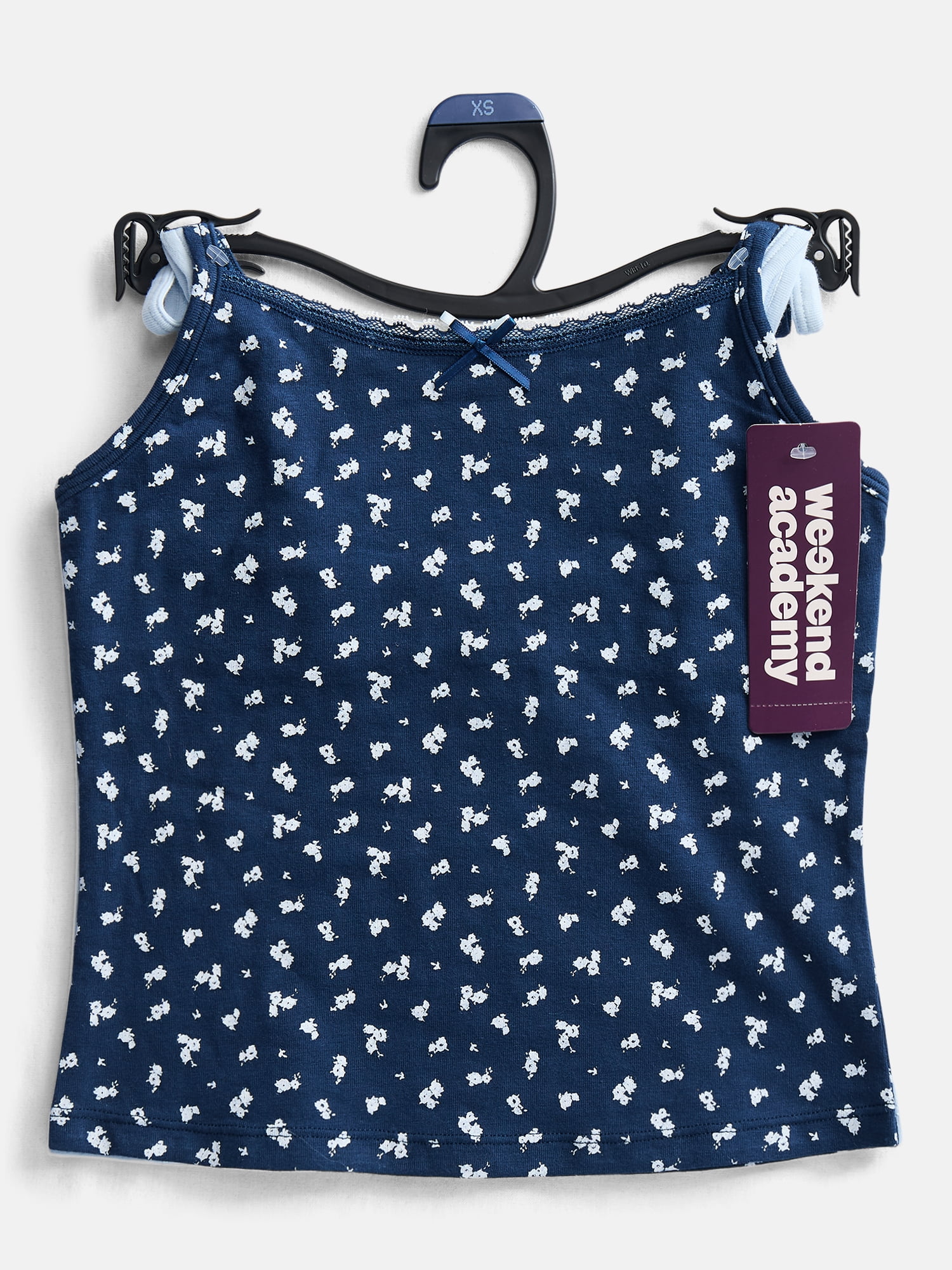 Weekend Academy Girls 2Pk Cotton Lace Trim Cami Tops, Sizes XS to XXL