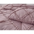 thumbnail image 5 of Chezmoi Collection Contemporary Ruffle Diamond 3 Piece Comforter Set, Queen, Woodrose, 5 of 8