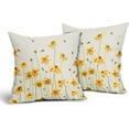 thumbnail image 2 of Spring Summer Floral Pillow Covers 20X20 Inch Set of 2 Coreopsis Daisy Yellow Flowers Bee Decorative Pillow Cases Farmhouse Seasonal Cushion Case Farmhouse Home Decor for Sofa Couch Bedroom Outdoor, 2 of 6