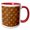 Red/White, variant on 3drose, Chic Brown and Image of Gold Wheat Pattern, 11oz Two-tone Blue Mug
