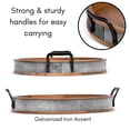 thumbnail image 4 of BirdRock Home Wooden Serving Tray with Handles - Natural Wood with Iron, 4 of 5