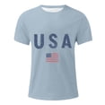 thumbnail image 3 of Men's 4th of July USA Flag T-Shirts Short Sleeve Crew Neck Tees Patriotic Distressed Casual Unisex Tops, 3 of 5