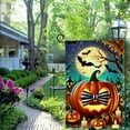 thumbnail image 6 of Durable Halloween Linen Garden Flag, Spooky Outdoor Yard Décor, Double-Sided, Perfect for Fall Home Decorations, 12x18, 6 of 8
