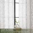 thumbnail image 4 of AIR-Ivory Sheer Kitchen Curtains 42 X 36 Inch Length 2 Panels, Semi Sheer Drapes Light Filtering Bathroom Window Curtains, Jacquard Clip Leaf Pattern Short Curtains for Small Window Tiers, 4 of 4