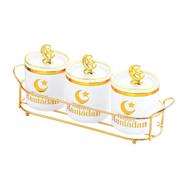 Frascos multiusos para dulces y snacks con bandeja, frascos para frutos secos con tapa y recipientes para snacks. Blanco