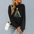 thumbnail image 4 of Christmas Women's Sweatshirts Fashion Casual Printed Shirts Pullover Round Neck Rhinestone Loose Long Sleeve Blouse Sweatshirt Top, 4 of 6