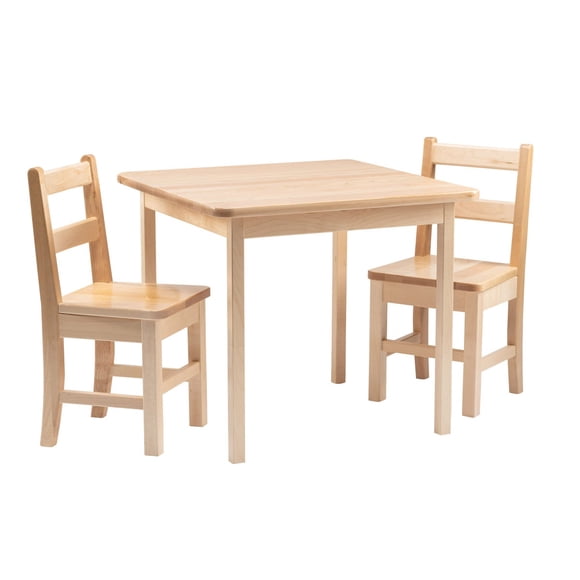 Poitras Table Carrée en Bois Franc Massif avec 2 Chaises