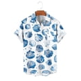 thumbnail image 6 of Gamivast Men's Sea Shell Print Hawaiian Shirts Short Sleeve Button Down Tops Quick Dry Soft Summer Beach Vacation Party Casual Holiday Dress Shirt, 6 of 6