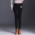 thumbnail image 3 of Pantalones deportivos negros para mujer, de moda, informales, con estampados, de cintura alta, para mantener el calor, largos, 3 of 6