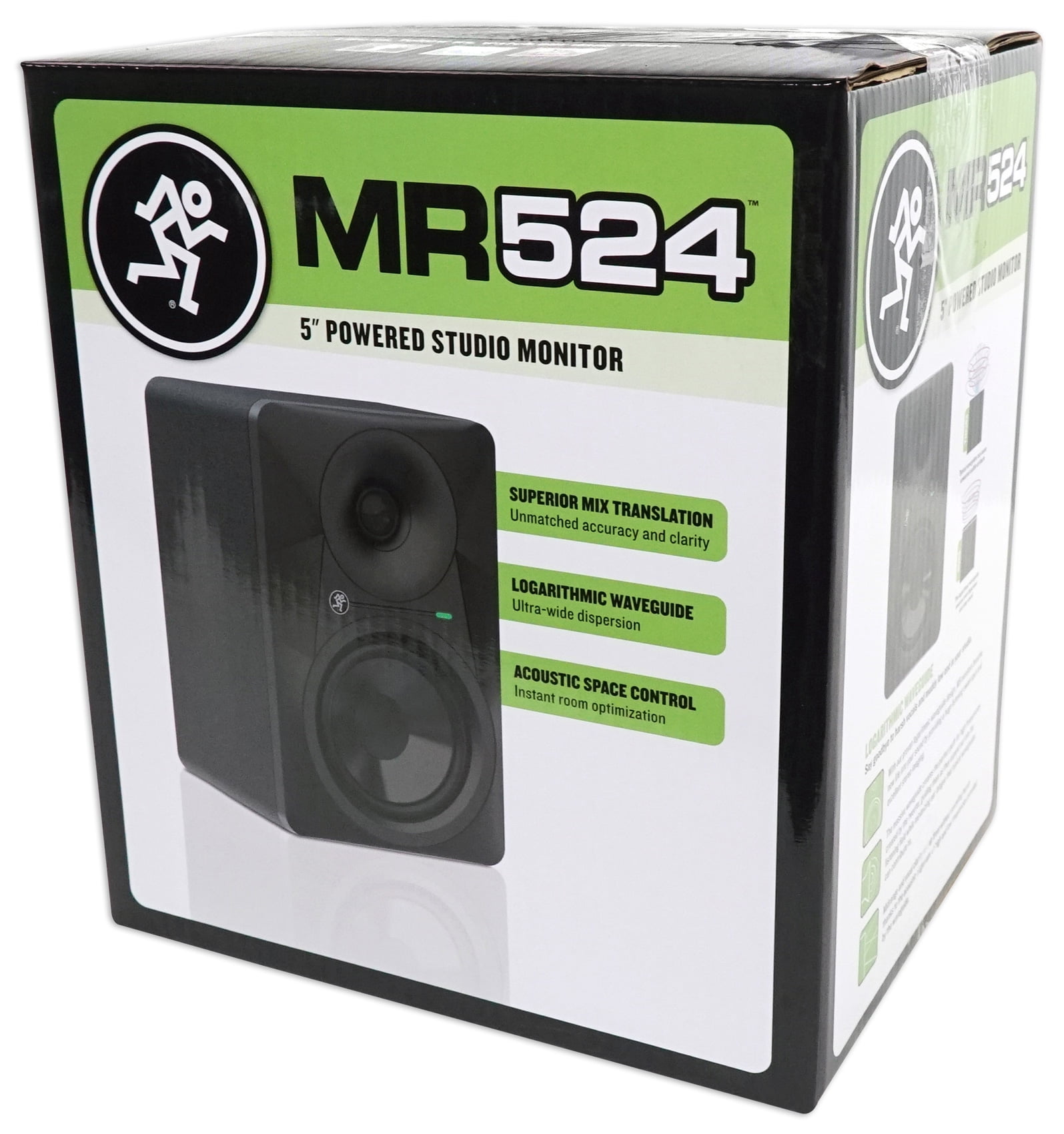 (2) Mackie MR524 5” Powered Active Studio Monitor Bi-Amped Speakers+Desk Stands