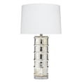 thumbnail image 1 of Benjara BM242125 Glass Table Lamp with Contemp Reflections, White & Silver, 1 of 5