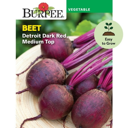 Burpee Medium Top Detroit Dark Red Beet Seeds - Non-GMO, Easy to Grow, Vegetable Gardening Seeds, 5.5g, 1-Pack