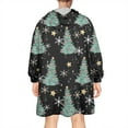 thumbnail image 2 of Wearable Oversized Blanket,Black Christmas Tree Pattern Wearable Blanket Hoodie for Adults,Cozy Hooded Blankets with Super Pockets,Super Warm Fuzzy Pullover for Women & Men, 2 of 6