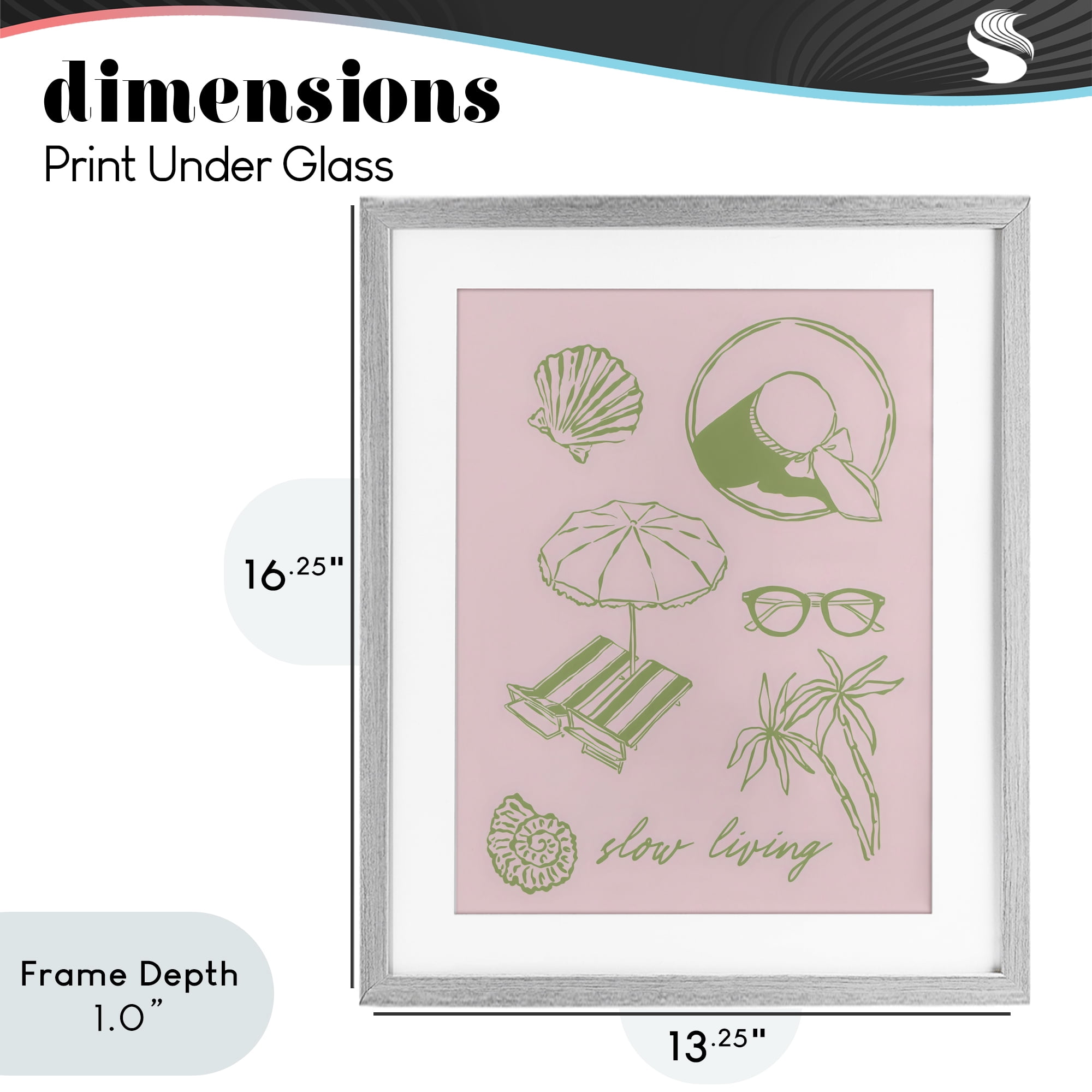 Stupell Industries Slow Beach Living Gray Framed Print Under Glass, design by The Prints Vibe