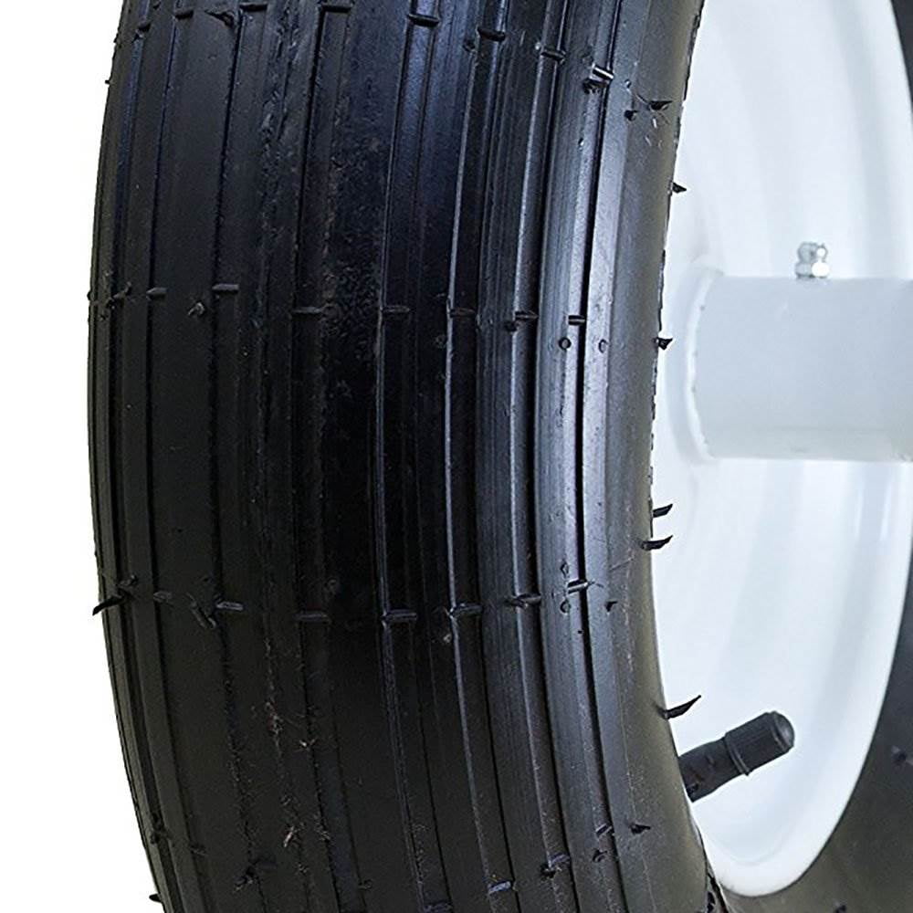 Marathon 20001 8" Pneumatic Wheelbarrow Tire W/Ribbed Tread 6" Centered Hub