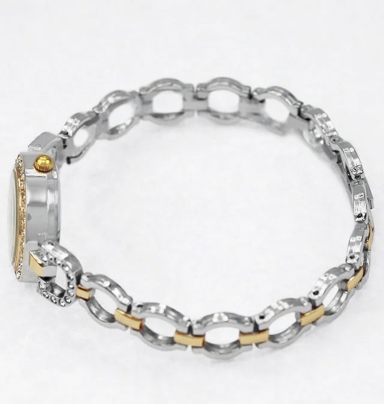 25mm Montres Carlo Women Luxury Fashion Analog Quartz Dress Metal Bracelet Watch (Two Tone)