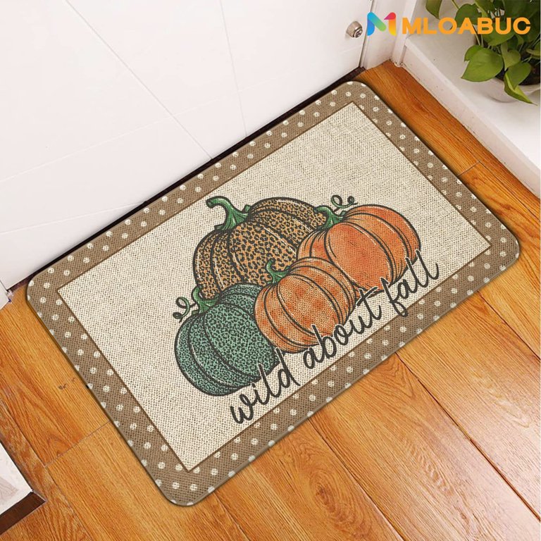  Indoor Door Mat Kitchen Rug,Pumpkins Thanksgiving Farm