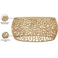 thumbnail image 4 of Maklaine Scrollwork Modern Solid Aluminum Coffee Table in Rich Gold, 4 of 5