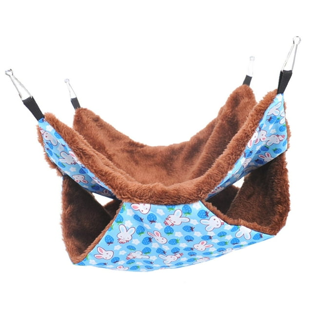 Hamaca de 2 niveles para Sugar Glider, accesorios de jaula de conejillo Conejo azul Sunnimix Cama hamaca de hámster