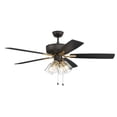 thumbnail image 5 of Craftmade  52" Pro Plus 104 Ceiling Fan - 52 Flat Black/Satin Brass w/ White/Washed Oak Blades, 5 of 14