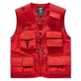 thumbnail image 2 of Handshe Men's Casual Vest, Loose Fit with Multiple Pockets and Pen Slot, Zipper Front and V-Neck Design, Multi-Functional Outdoor Emergency Vest for Daily Wear and Outdoor Activities, 2 of 6