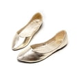 thumbnail image 3 of SIMANLAN Women's Dress Shoe Comfort Flat Shoes Non-slip Flats Ladies Anti-Slip Slip-Ons Women Soft Sole Ballet Gold 6, 3 of 4