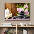 thumbnail image 2 of wall26 Canvas Print Wall Art Spotted Orchid Flower Meditation Zen Spa Pebbles Nature Wilderness Photography Realism Rustic Landscape Colorful Multicolor for Living Room, Bedroom, Office - 12"x18, 2 of 5