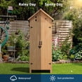 thumbnail image 3 of Armoire de Rangement en Bois Résistante aux Intempéries – 3 Tablettes Ajustables, Portes Verrouillables, Armoire Extérieure Robuste pour Jardin, Patio, Balcon Ou Pelouse – Organisateur d'Outils Multi-Murs, Armoire 177x72x54cm 560, 3 of 7