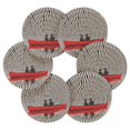thumbnail image 7 of Yayeee 6 PCS Drink Coasters with Holder Set Woven Absorbent Round Tabletop Hot Pad, Red Boat, 7 of 7