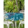 thumbnail image 4 of Outdoor Tablecloth with Umbrella Hole Zipper Turquoise Boho Floral Round Tablecloth 54" Waterproof Outside Table Cloth Abstract Art Flowers Botanical Patio Table Cover Tablecloths for Picnic Party, 4 of 8