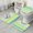 Blue Pioneer Flower, variant on Blue Striped Geometric Pattern Bathroom Rugs Sets 3 Piece,Toilet Cover Set,Absorbent Non Slip Bathroom Mats Sets with U-Shaped Contour Rug Toilet Rug Set