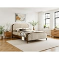 thumbnail image 5 of Omax Decor Daphne Wooden Queen size Platform Bed in Walnut and Beige, 5 of 9