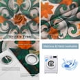 thumbnail image 4 of Green Burnt Orange Blackout Curtains for Bedroom/Living Room, Thermal Insulated Kitchen Curtains, Boho Ethnic Flower Abstract Grommet Darkening Window Treatment Drapes 52"x72"x2, 4 of 8