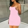 thumbnail image 2 of ZACPNCV Women's Solid Color Backless Sleeveless Strapless Shorts Set Pink, 2 of 6