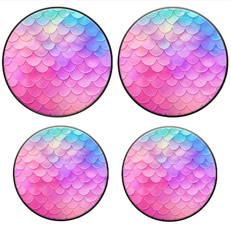 

BaHomeck Electric Stove Burner Covers Set of 4 Round Metal Gas Stove Burner Covers 8 Inch and 10 Inch Kitchen Decor Beautiful Mermaid Scales Pattern