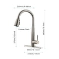 thumbnail image 4 of Cfowner Stainless Steel Kitchen Sink Faucet, Commercial Faucets with Pull Down Sprayer, Single Handle Faucet, Single Hole Deck Mount, 4 of 8