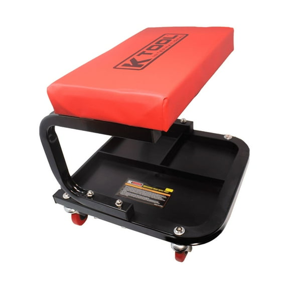 K Tool 74981 Mechanics Creeper Seat, Padded, Tool Storage, Swivel Casters