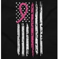 thumbnail image 2 of Breast Cancer Pink Line American Flag Women's Long Sleeve T Shirt Brisco Brands S, 2 of 6