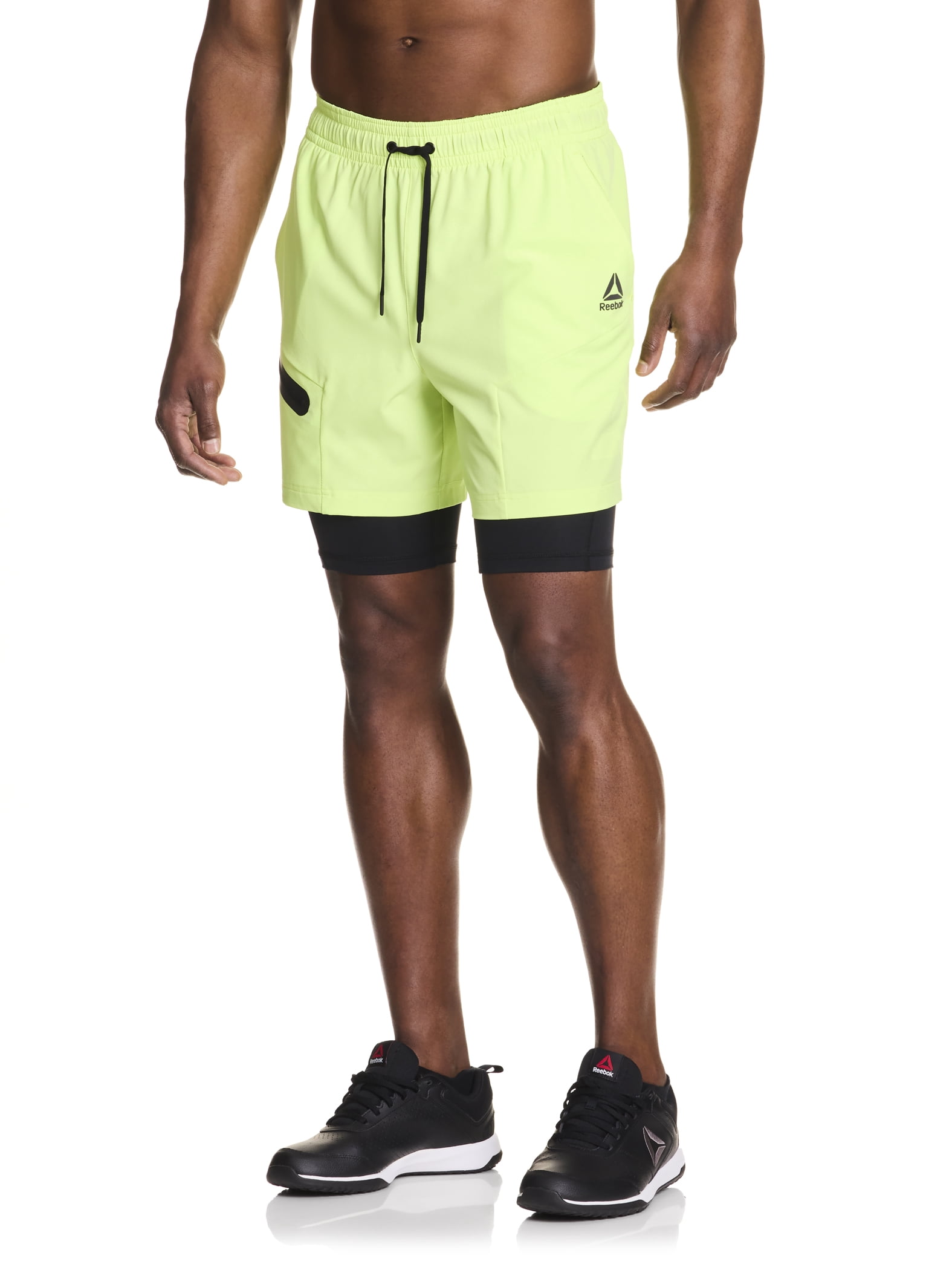 Reebok Men's and Big Men's Power Up 2-in-1 Woven Shorts (6" Inner, 9" Outer Inseam), Sizes XS-3XL