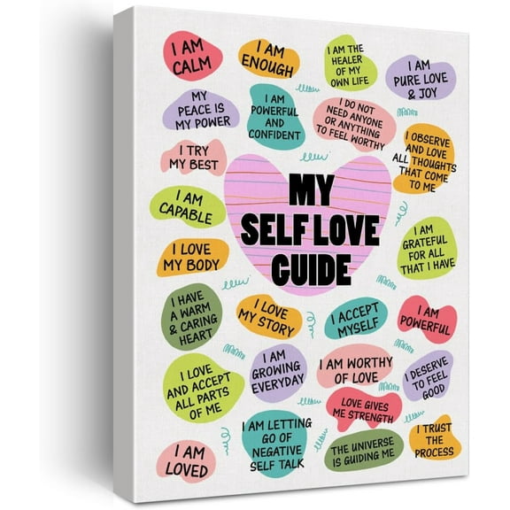 Inspirational Daily Reminders Poster Canvas Wall Art for Office Home Decor Positive Affirmation Canvas Print Wall Art Painting Framed Encouragement Gift for Psychiatrist Doctor Nurse Friend