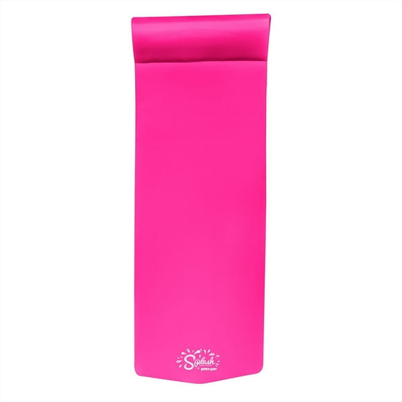 TRC Recreation Splash Pool Float 1.25" Thick Foam Lounger Mat, 70" x 26", Flamingo Pink