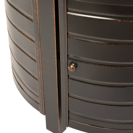 Fire Sense - Finn Round Aluminum LPG Fire Pit - Antique Bronze