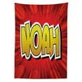 thumbnail image 2 of Noah Outdoor Tablecloth, Ancient Religious Masculine Common Name with Teen Boys Comic Book Design, Decorative Washable Fabric Picnic Tablecloth, 58 X 104 Inches, Red Yellow and White, by Ambesonne, 2 of 2