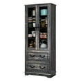 thumbnail image 3 of Uforic 76'' Kitchen Pantry Cabinet with 2 Drawers, Tall Storage Cabinet with Glass Doors & Adjustable Shelves, Dark Rustic Oak, 3 of 9
