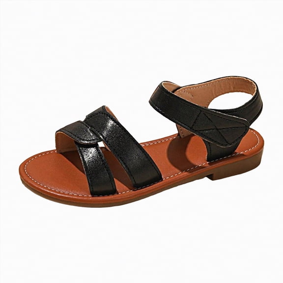 enyan Cute Summer Sandals Boys Girls Sandals Open-Toe Summer Outdoor Unisex Child Sport Sandals Athletic Lightweight(Toddler/Little Kid/Big Kid),Black,Size 1.5