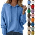 thumbnail image 2 of felwors Sweaters for Women Fall Winter Lightweight Warm Pullover Long Sleeve Crew Neck Wool Sweater Jumper Blue, XXL, 2 of 7