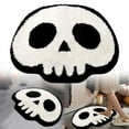 thumbnail image 2 of TRUEDAYS Halloween Decor Mat For Bathroom Gothic Cute Halloween Decoration Black White Half Circle Mat Non Slip Rug Bathroom Mat Plush Shower Rug, 2 of 6